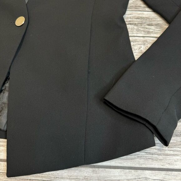 Forever 21 Women's V Neck Single Button Blazer Black S SM Small Lined No Collar - Picture 7 of 12